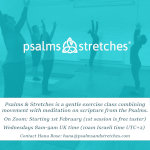 Psalms and Stretches on Zoom flyer